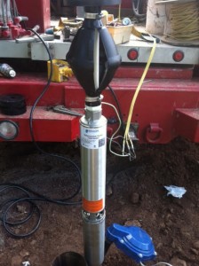 Goulds pump being installed